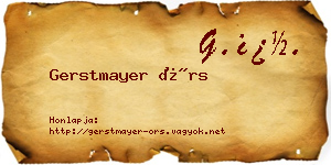 Gerstmayer Örs névjegykártya